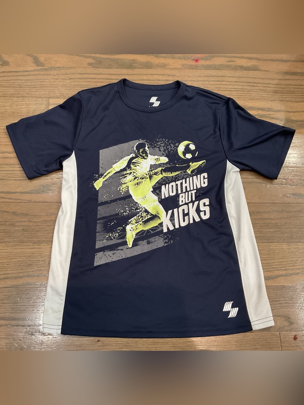 Place Sport Kids Navy & White Soccer Shirt Size M (7/8)